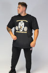 Caveman T-Shirt Black & Orange. Sizes Upto 5XL