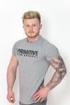 Primitive Gym Stretch T-Shirt Large Logo Heather Grey