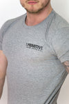 Primitive Gym Stretch T-Shirt Small Logo Heather Grey