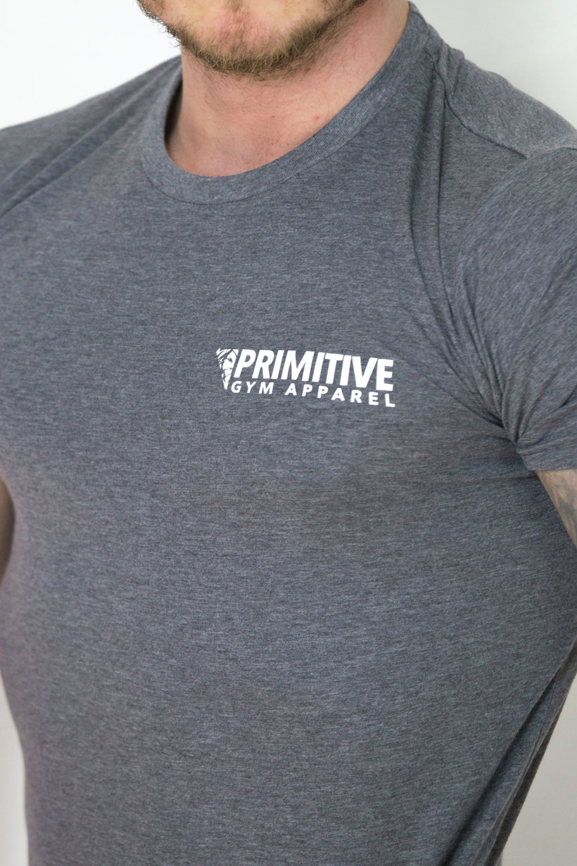 Primitive Gym Stretch T-Shirt Small Logo Heather Grey – Primitive